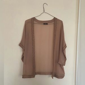 Sheer Pink & Sparkly Gold Beaded Kimono